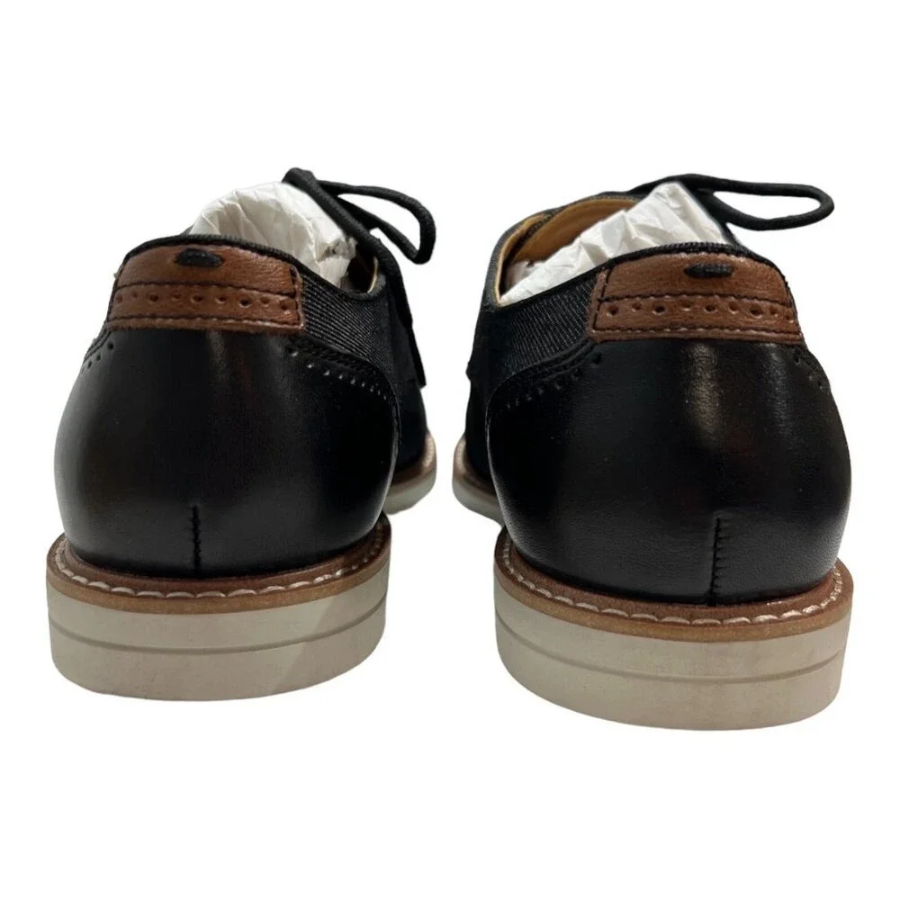 Steve Madden Derby Shoe Black Tie Loafer Nevelle Leather‎ Textured Size 7.5